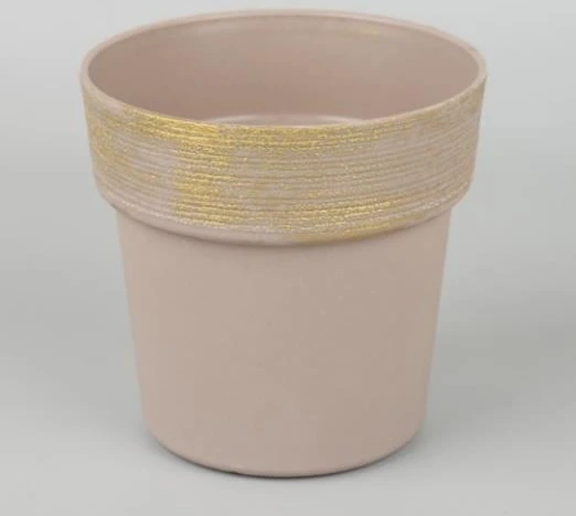 Gold Finish Garden Flower Pot 13x12x9cm